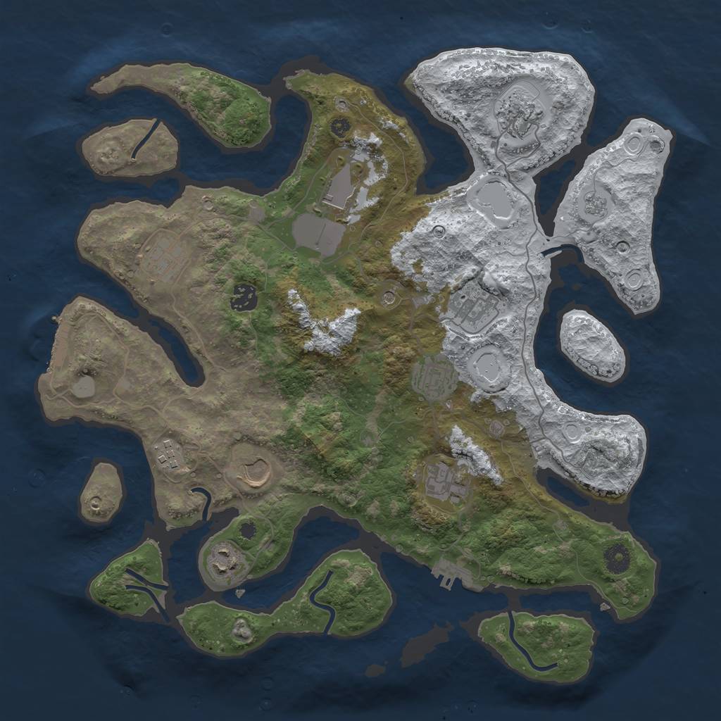 Rust Map: Procedural Map, Size: 3800, Seed: 6276589, 19 Monuments
