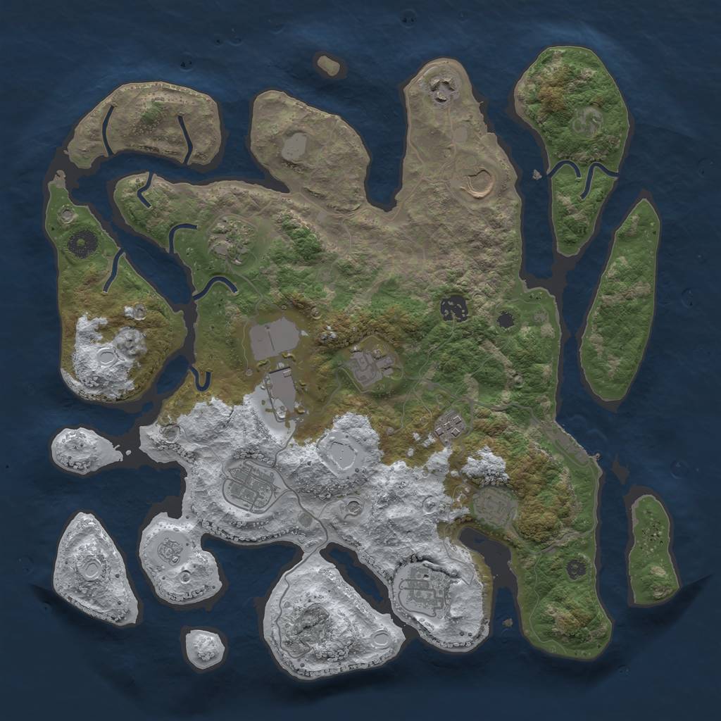 Rust Map: Procedural Map, Size: 3800, Seed: 5404635, 18 Monuments