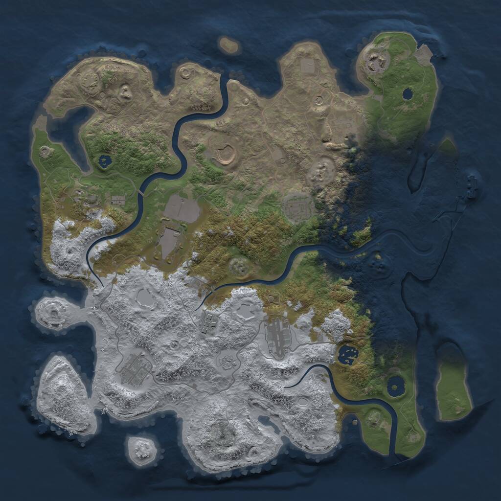 Rust Map: Procedural Map, Size: 3800, Seed: 5404635, 15 Monuments