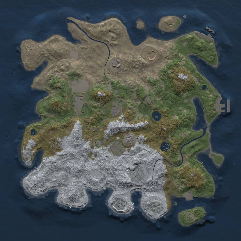 Rust Map: Procedural Map, Size: 3800, Seed: 5599474, 15 Monuments