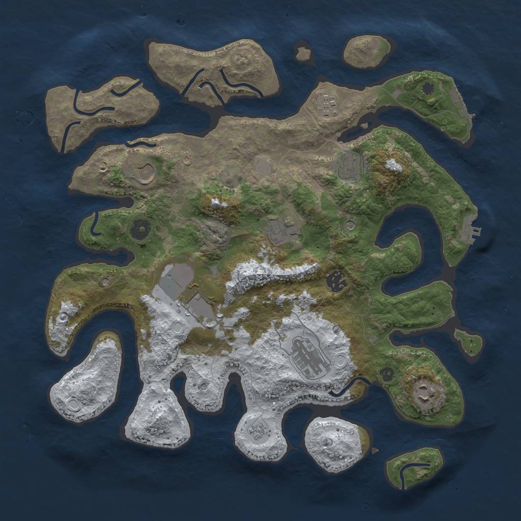 Rust Map: Procedural Map, Size: 3800, Seed: 5599474, 17 Monuments