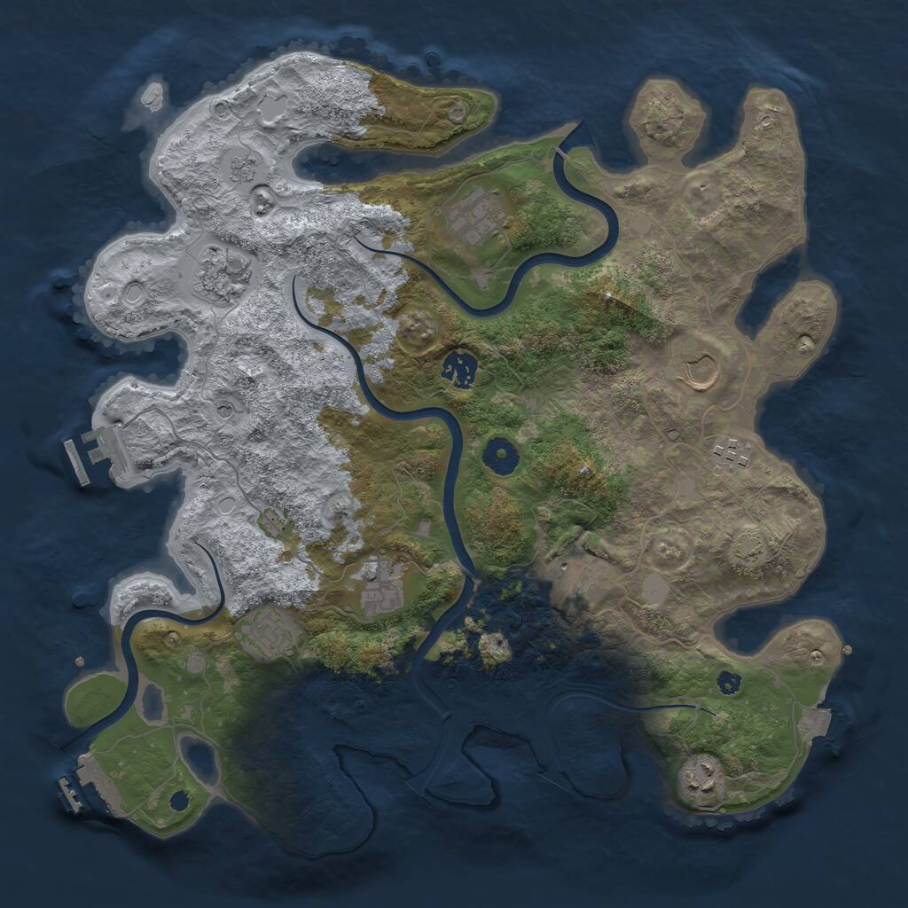 Rust Map: Procedural Map, Size: 3800, Seed: 728099, 15 Monuments