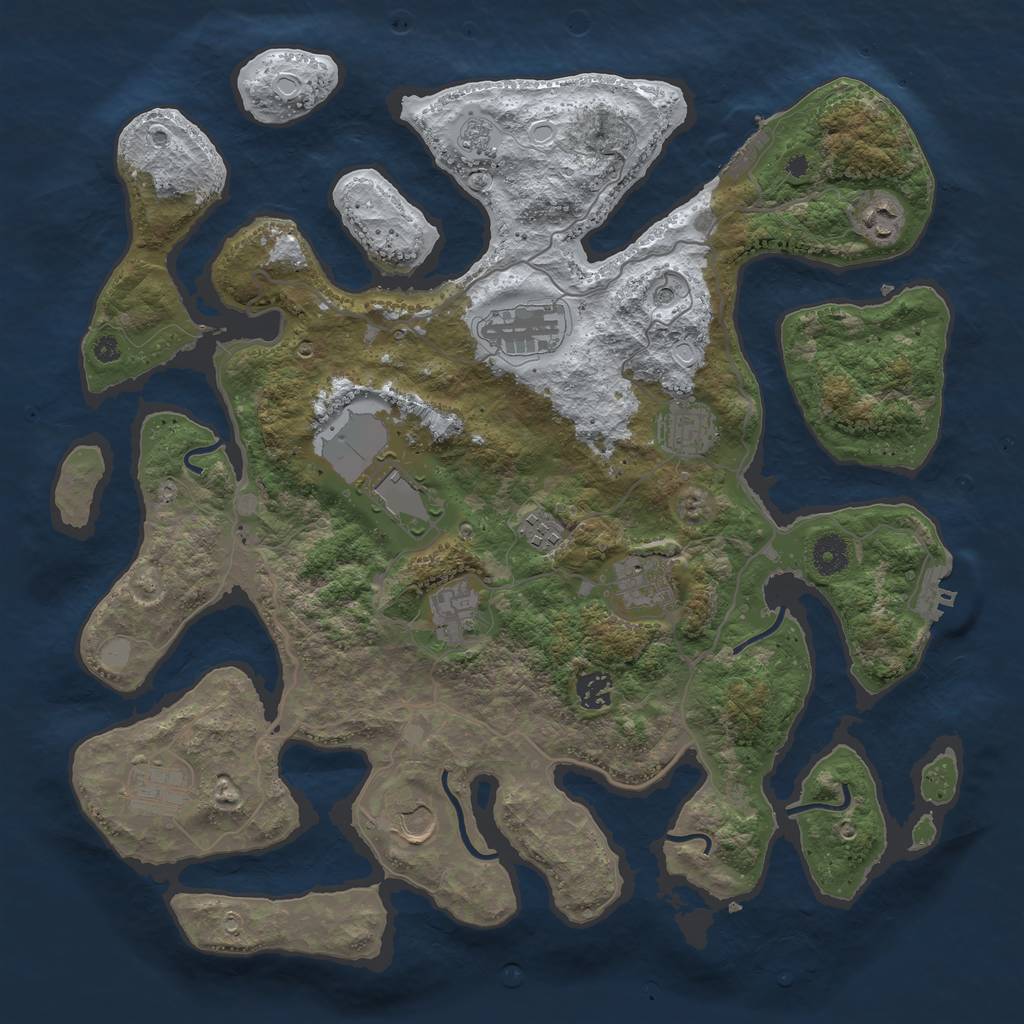 Rust Map: Procedural Map, Size: 4000, Seed: 272822, 19 Monuments