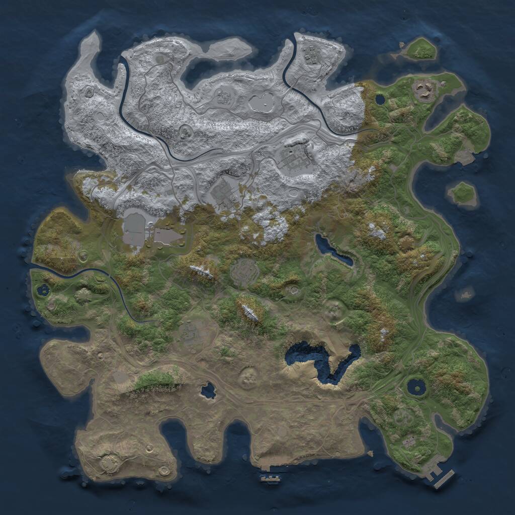 Rust Map: Procedural Map, Size: 4250, Seed: 1568517359, 13 Monuments