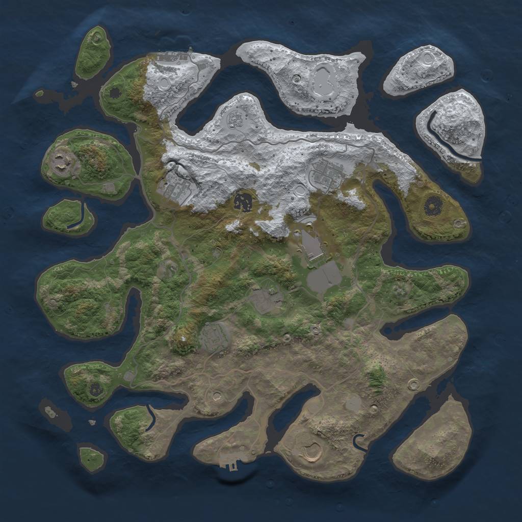 Rust Map: Procedural Map, Size: 4000, Seed: 751906, 17 Monuments