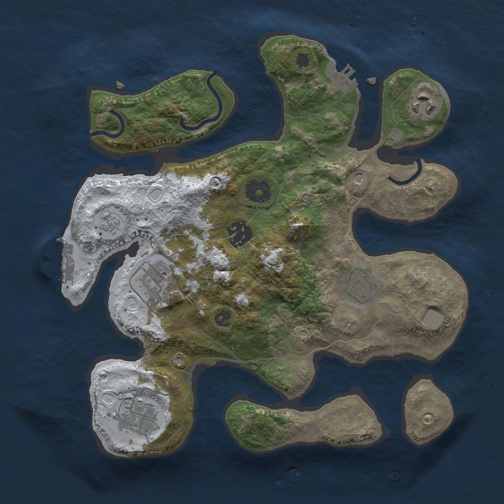 Rust Map: Procedural Map, Size: 3000, Seed: 2437452, 14 Monuments