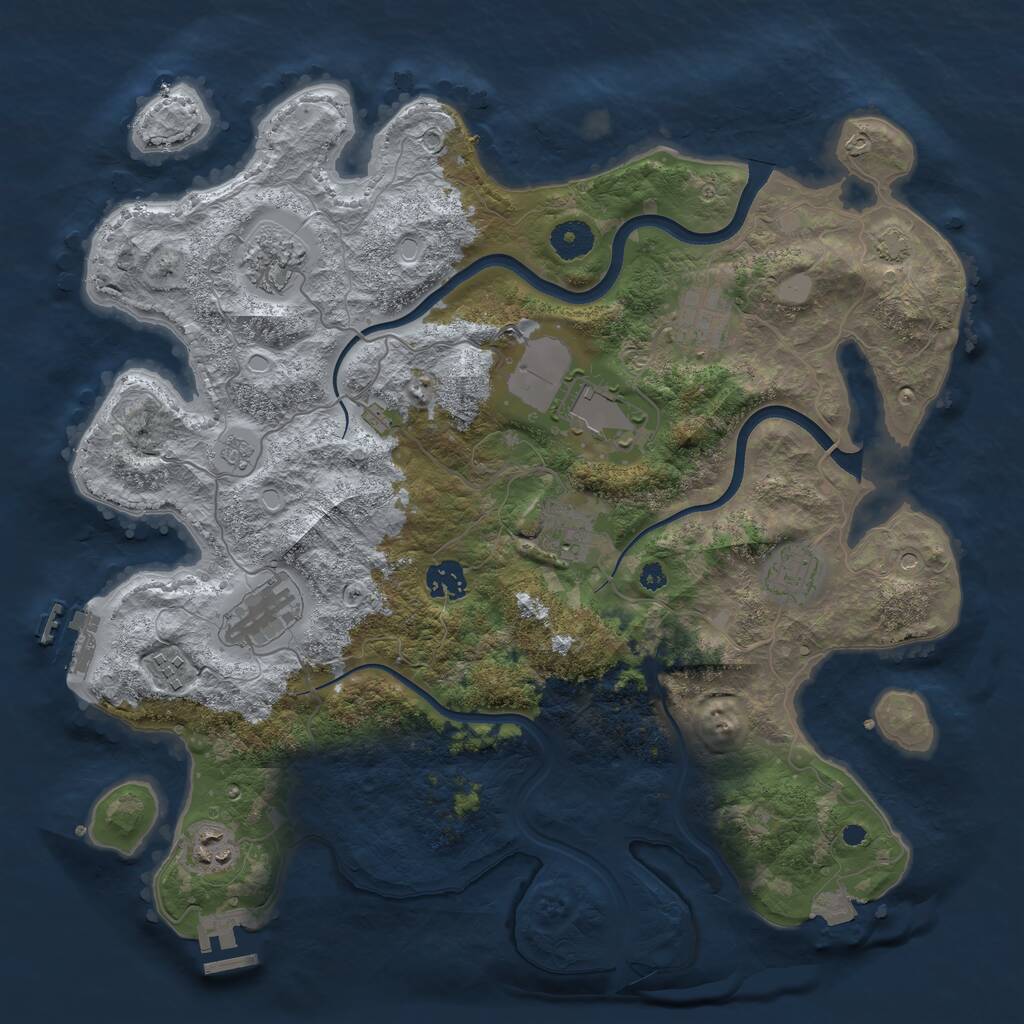 Rust Map: Procedural Map, Size: 3800, Seed: 6110862, 15 Monuments