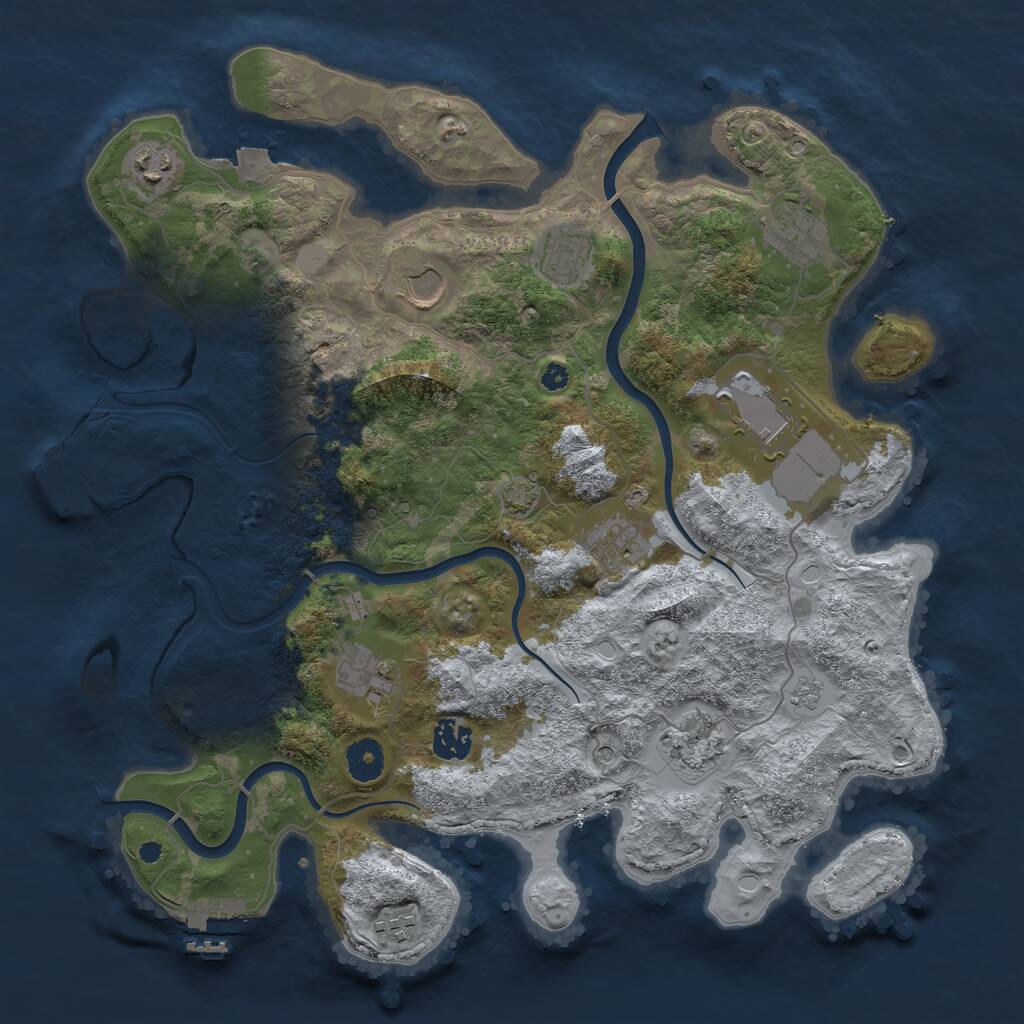 Rust Map: Procedural Map, Size: 3800, Seed: 2019833, 16 Monuments