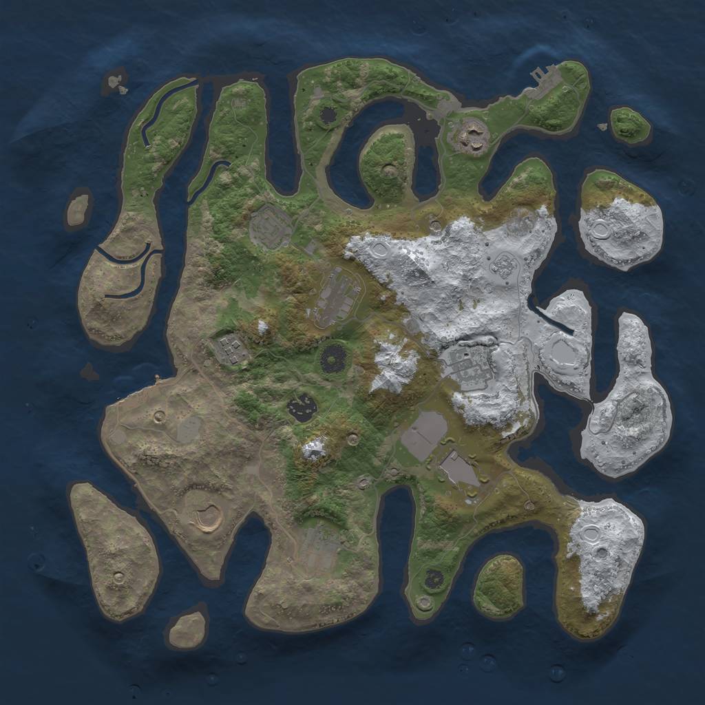 Rust Map: Procedural Map, Size: 3800, Seed: 6015958, 18 Monuments