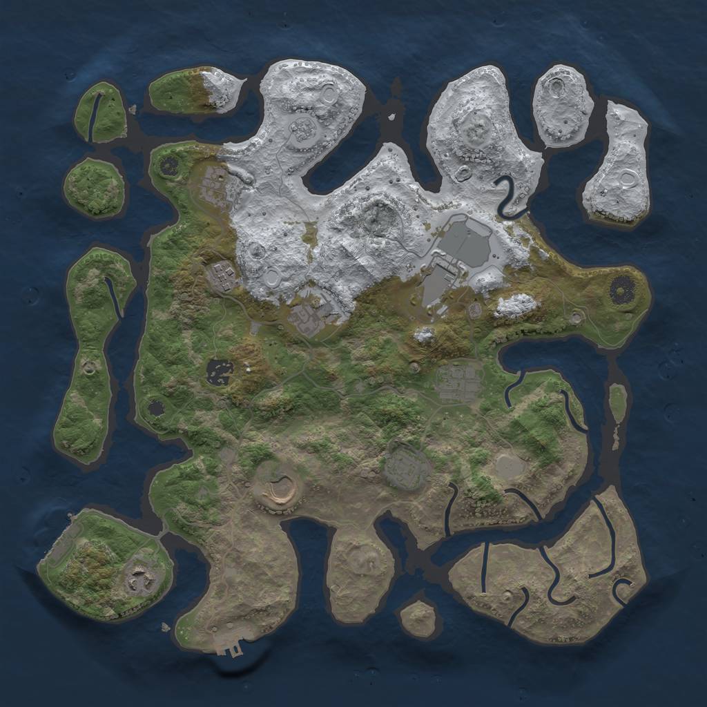Rust Map: Procedural Map, Size: 3800, Seed: 540474, 17 Monuments
