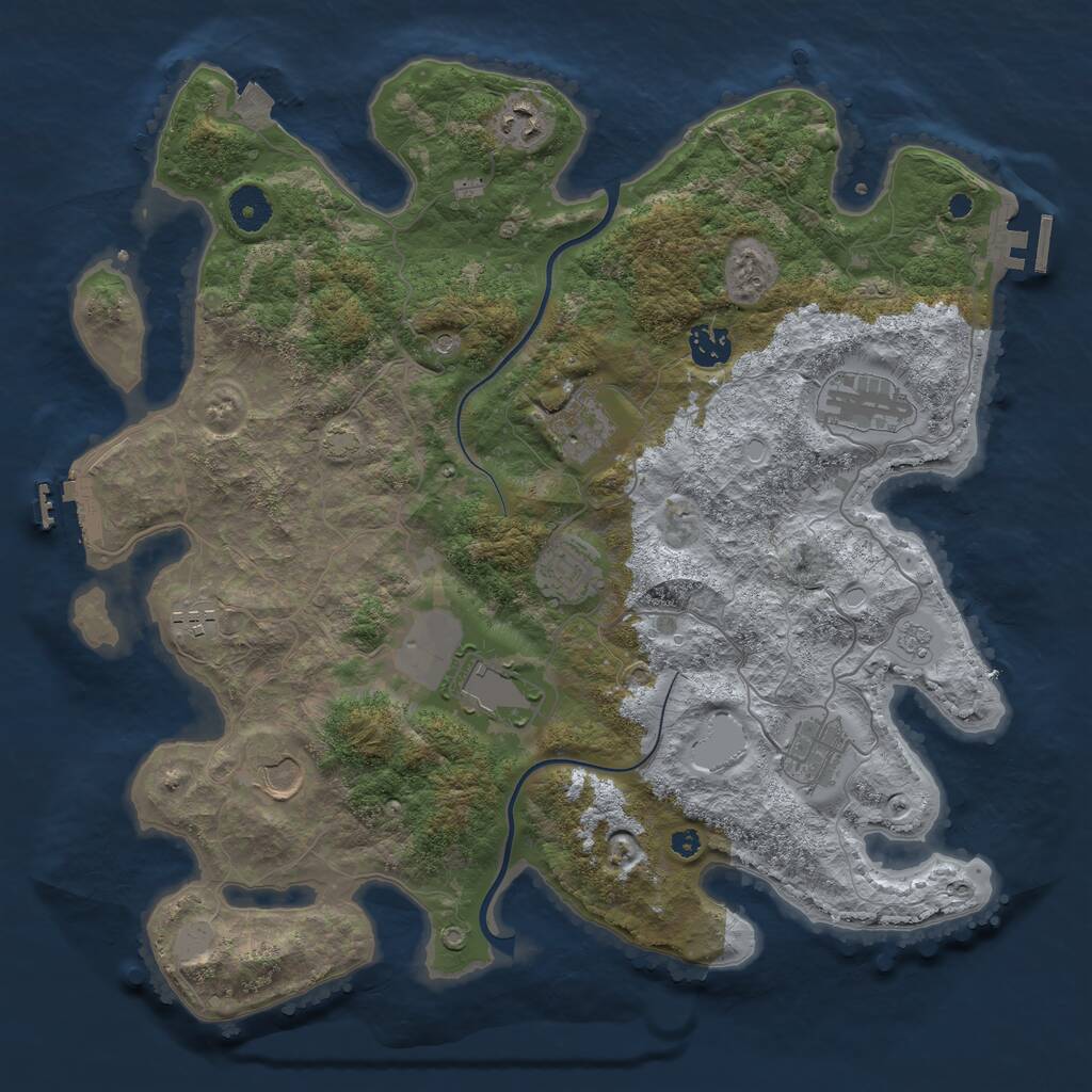 Rust Map: Procedural Map, Size: 3800, Seed: 685895, 15 Monuments