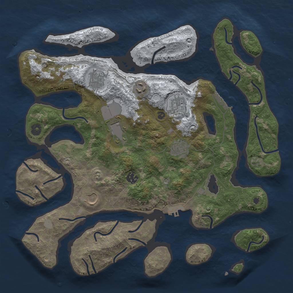 Rust Map: Procedural Map, Size: 3800, Seed: 2739919, 15 Monuments