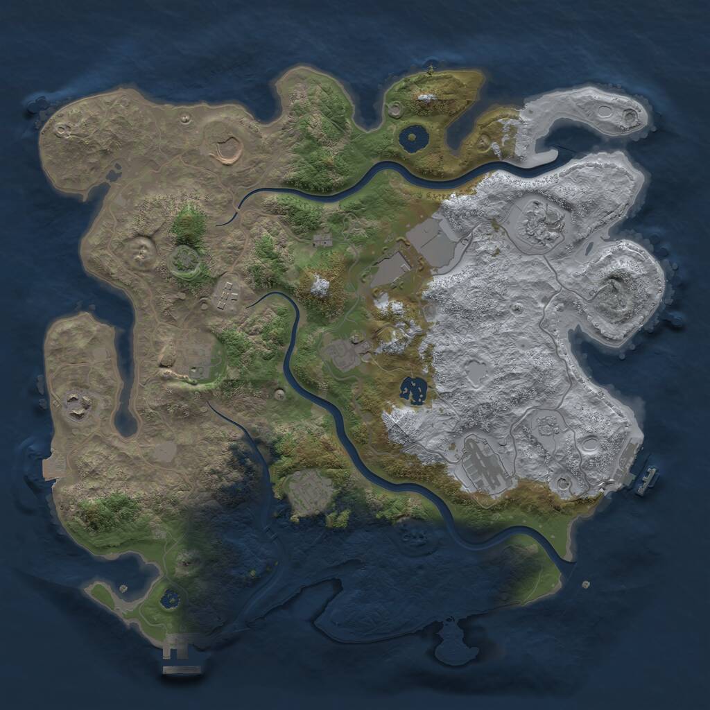 Rust Map: Procedural Map, Size: 3800, Seed: 4237849, 16 Monuments