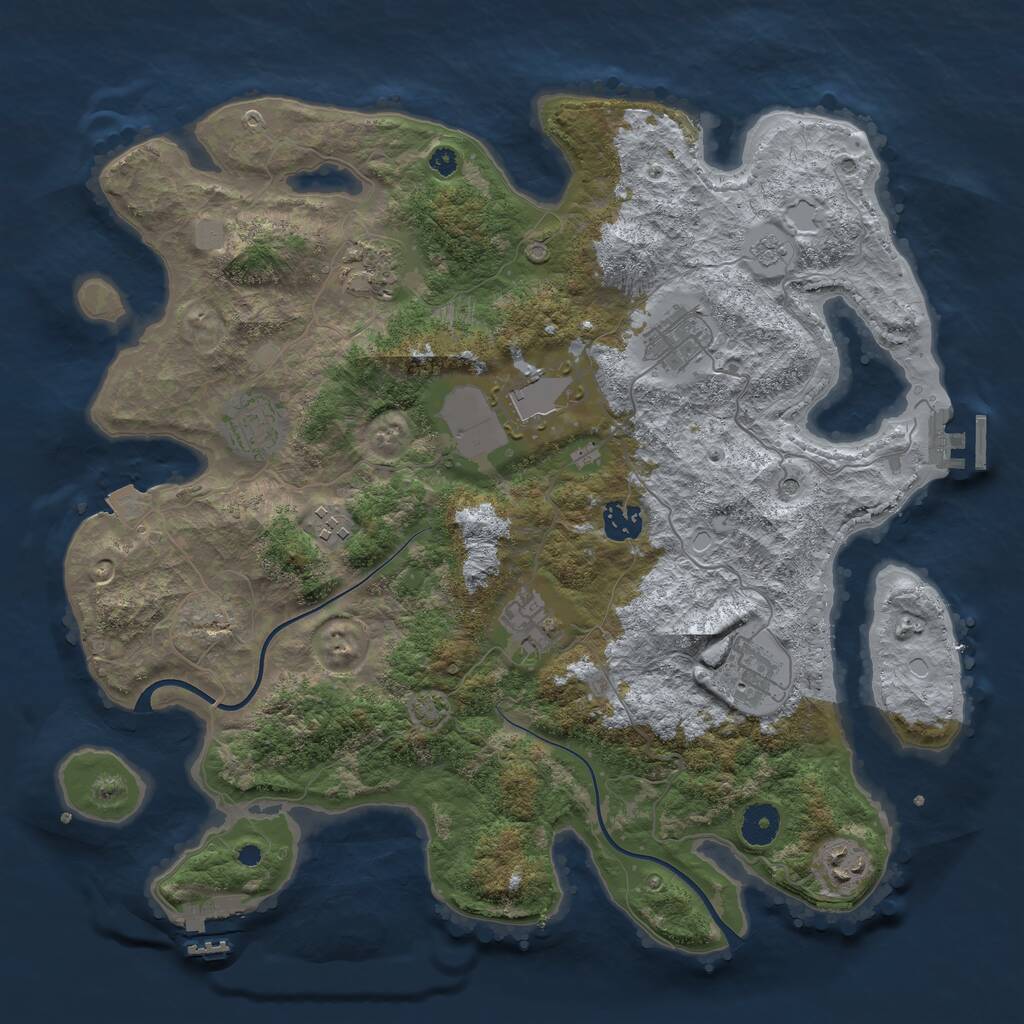 Rust Map: Procedural Map, Size: 3800, Seed: 919792, 15 Monuments
