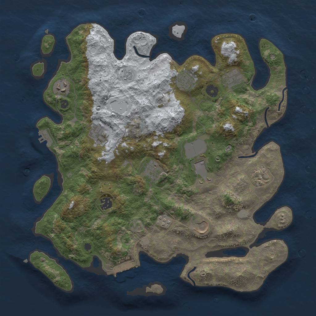 Rust Map: Procedural Map, Size: 3800, Seed: 1922974, 19 Monuments