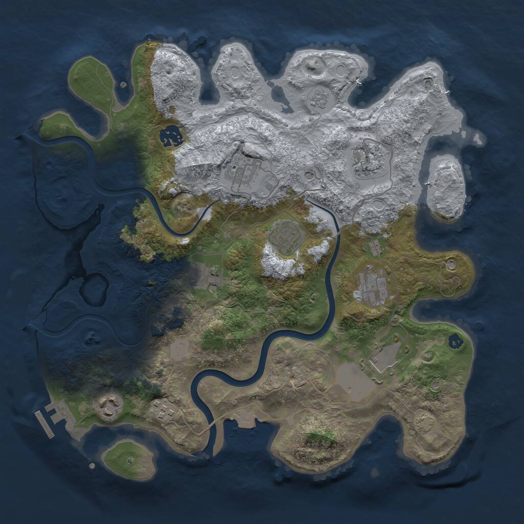 Rust Map: Procedural Map, Size: 3500, Seed: 4817767, 14 Monuments