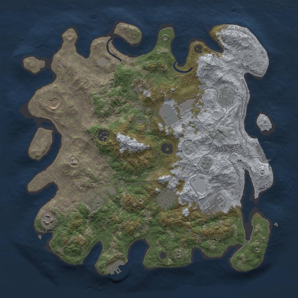 Rust Map: Procedural Map, Size: 3800, Seed: 906485, 19 Monuments