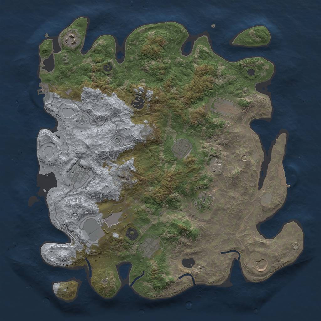 Rust Map: Procedural Map, Size: 3800, Seed: 2556508, 17 Monuments