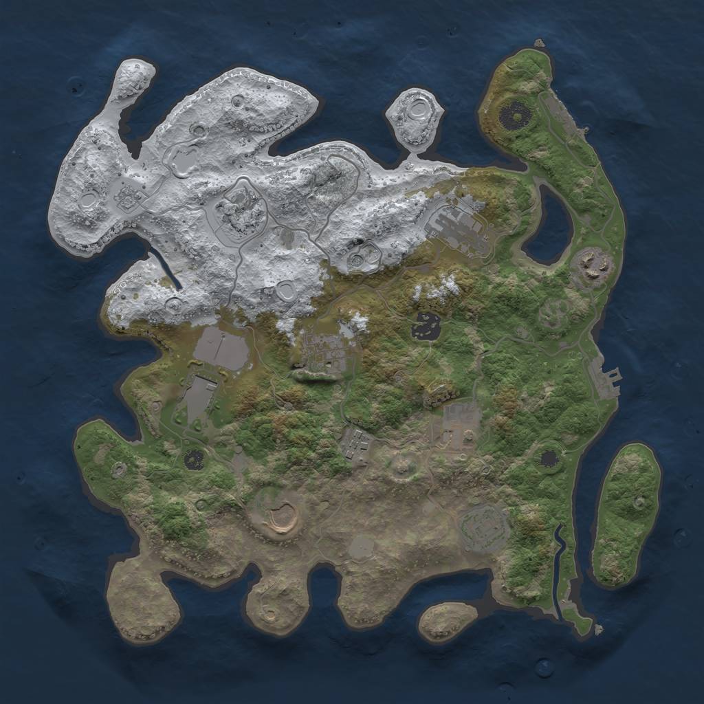Rust Map: Procedural Map, Size: 3500, Seed: 4885160, 19 Monuments
