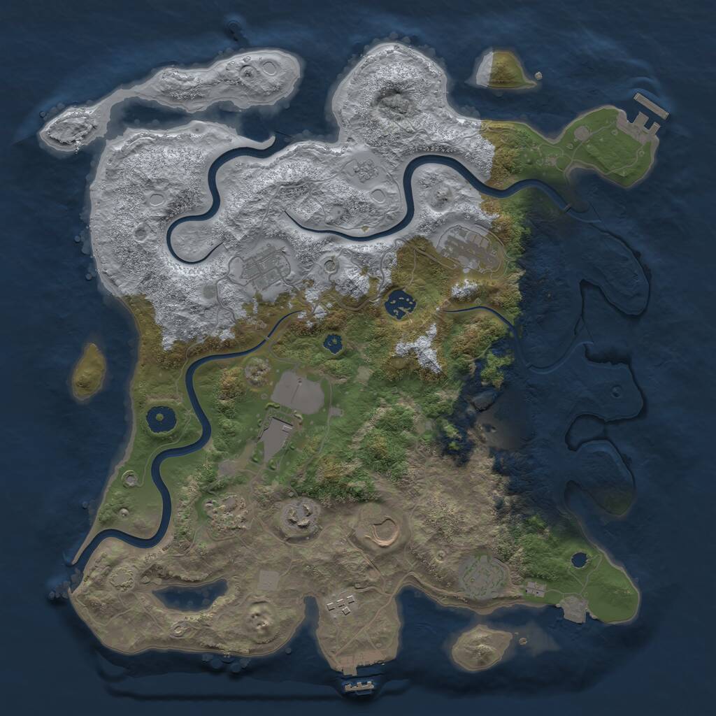 Rust Map: Procedural Map, Size: 3800, Seed: 5946771, 16 Monuments