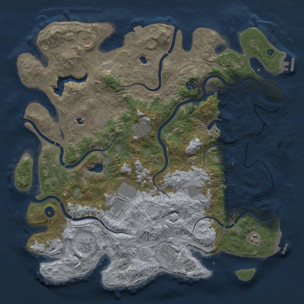 Rust Map: Procedural Map, Size: 4500, Seed: 6422892, 16 Monuments