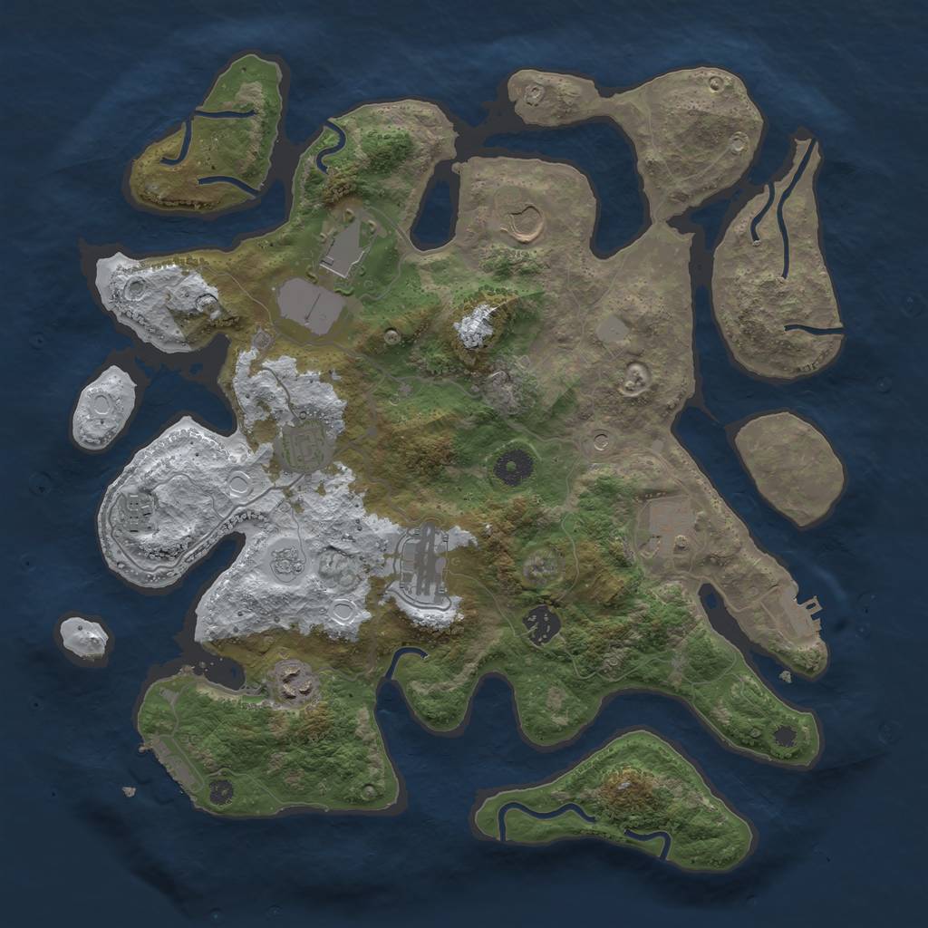 Rust Map: Procedural Map, Size: 3800, Seed: 4487234, 17 Monuments