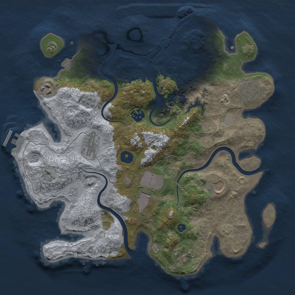 Rust Map: Procedural Map, Size: 3500, Seed: 5138576, 14 Monuments