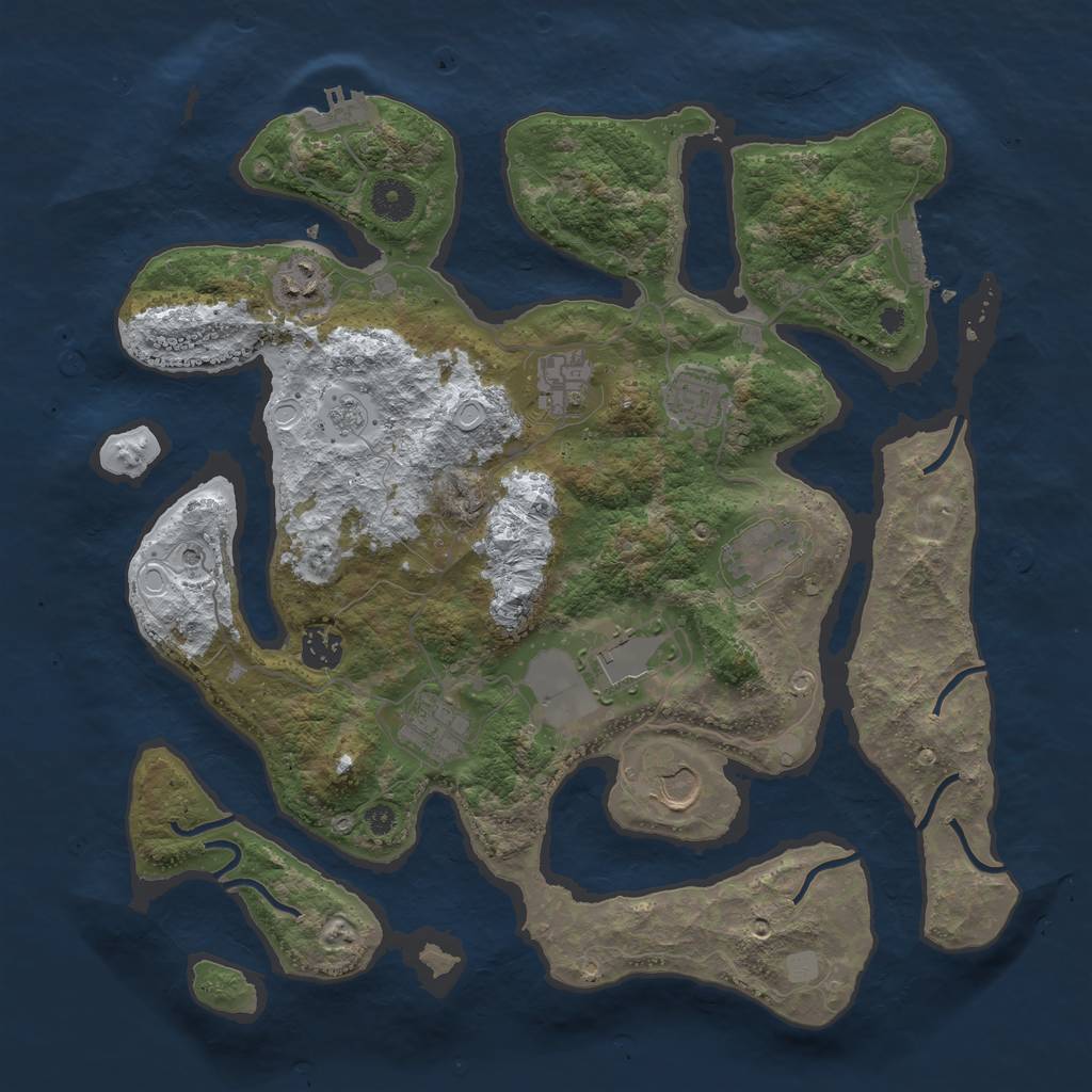 Rust Map: Procedural Map, Size: 3800, Seed: 1187312, 17 Monuments