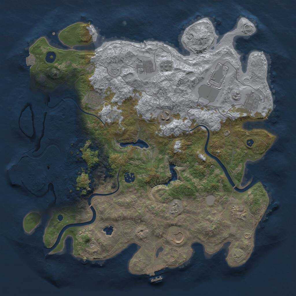 Rust Map: Procedural Map, Size: 4000, Seed: 958141, 15 Monuments