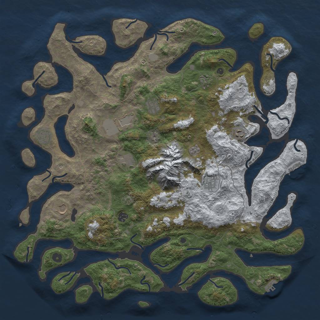 Rust Map: Procedural Map, Size: 5000, Seed: 44915, 19 Monuments