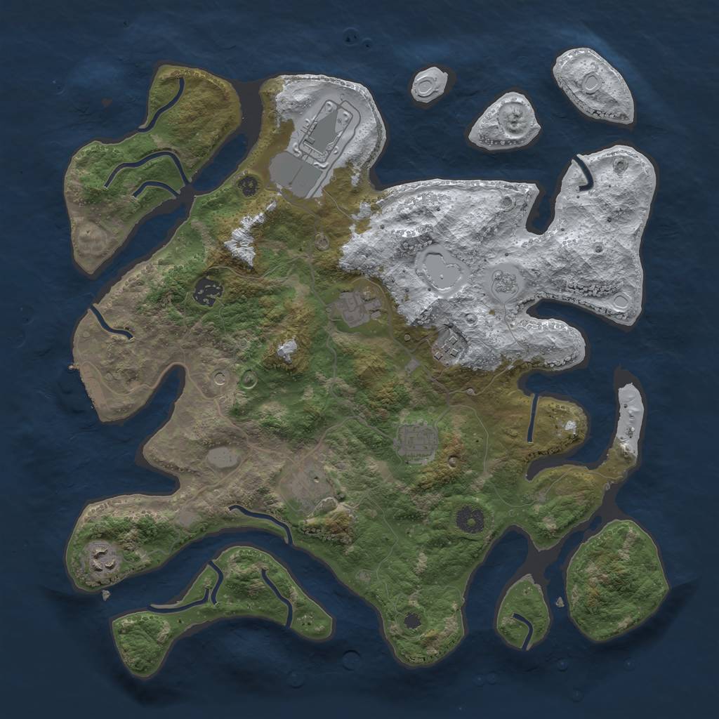 Rust Map: Procedural Map, Size: 3800, Seed: 1455491, 15 Monuments