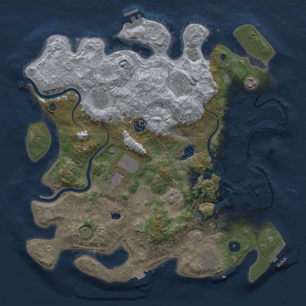 Rust Map: Procedural Map, Size: 4000, Seed: 753516, 14 Monuments