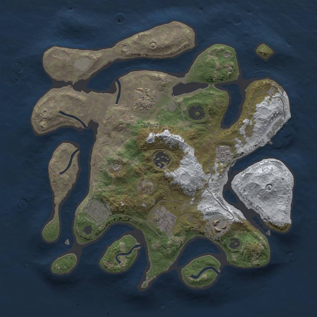 Rust Map: Procedural Map, Size: 3000, Seed: 5700, 13 Monuments