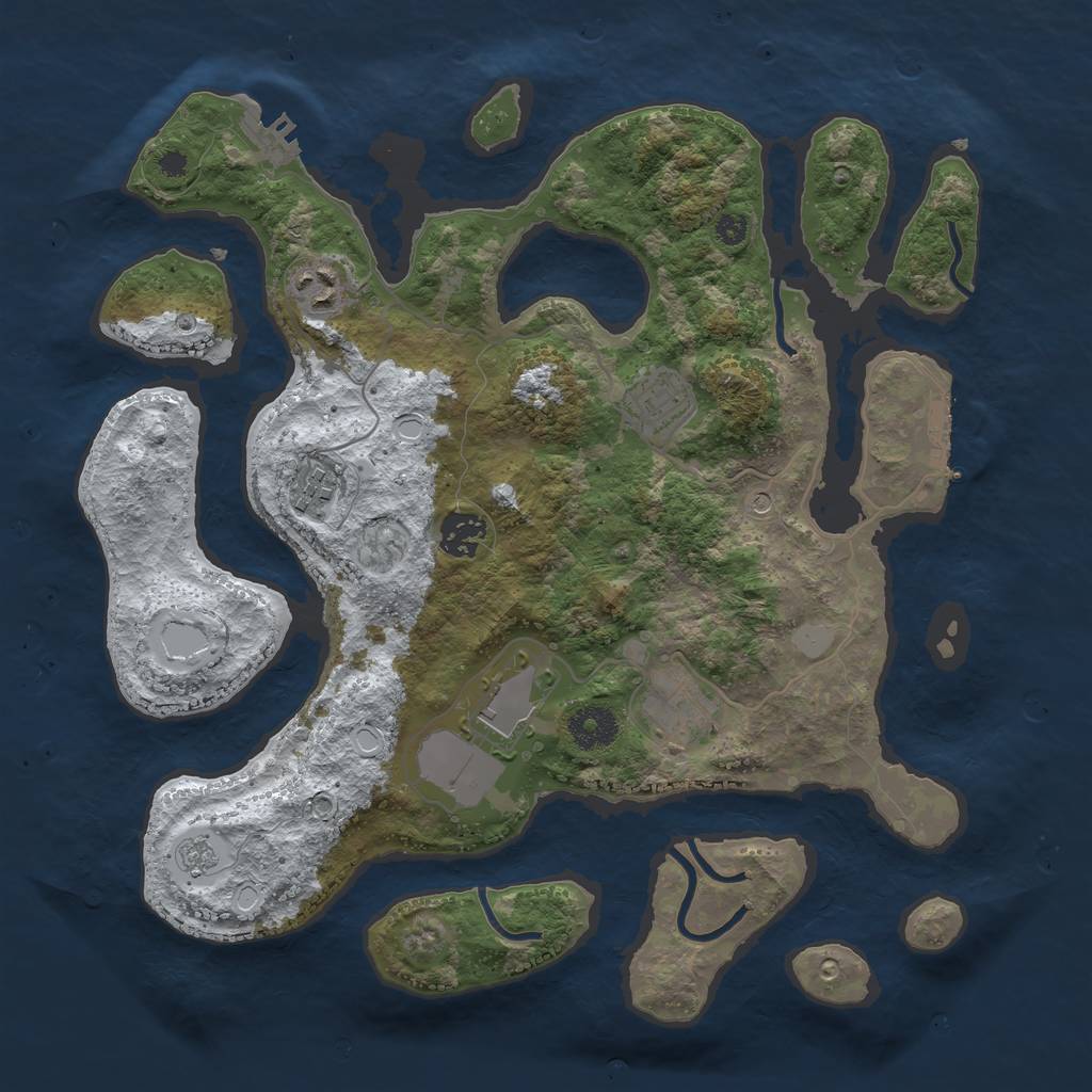 Rust Map: Procedural Map, Size: 3500, Seed: 4540066, 15 Monuments