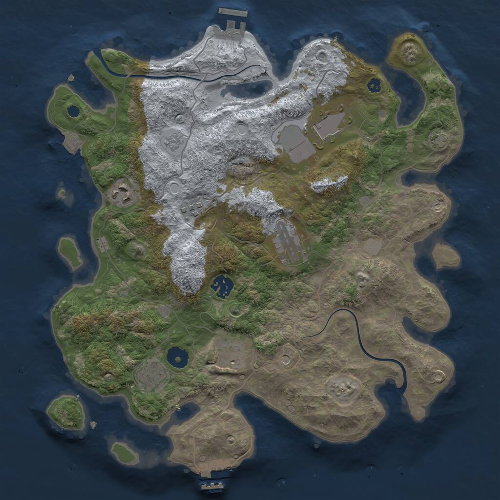 Rust Map: Procedural Map, Size: 3500, Seed: 2787626, 13 Monuments