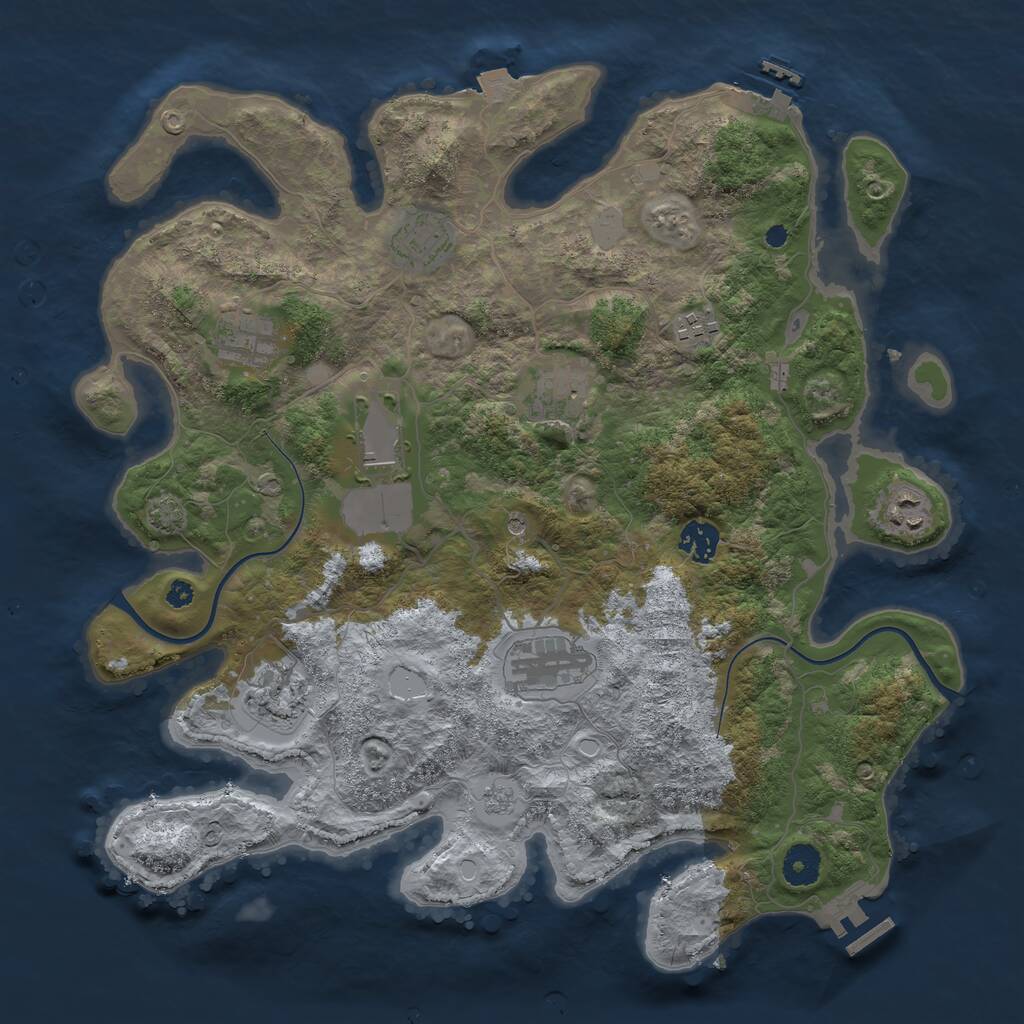 Rust Map: Procedural Map, Size: 3800, Seed: 5530155, 15 Monuments