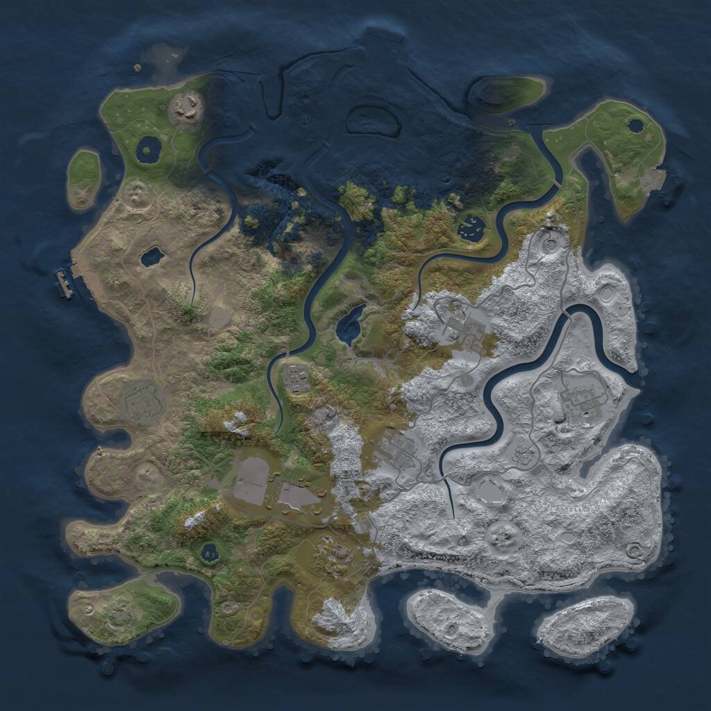 Rust Map: Procedural Map, Size: 4000, Seed: 960863428, 15 Monuments