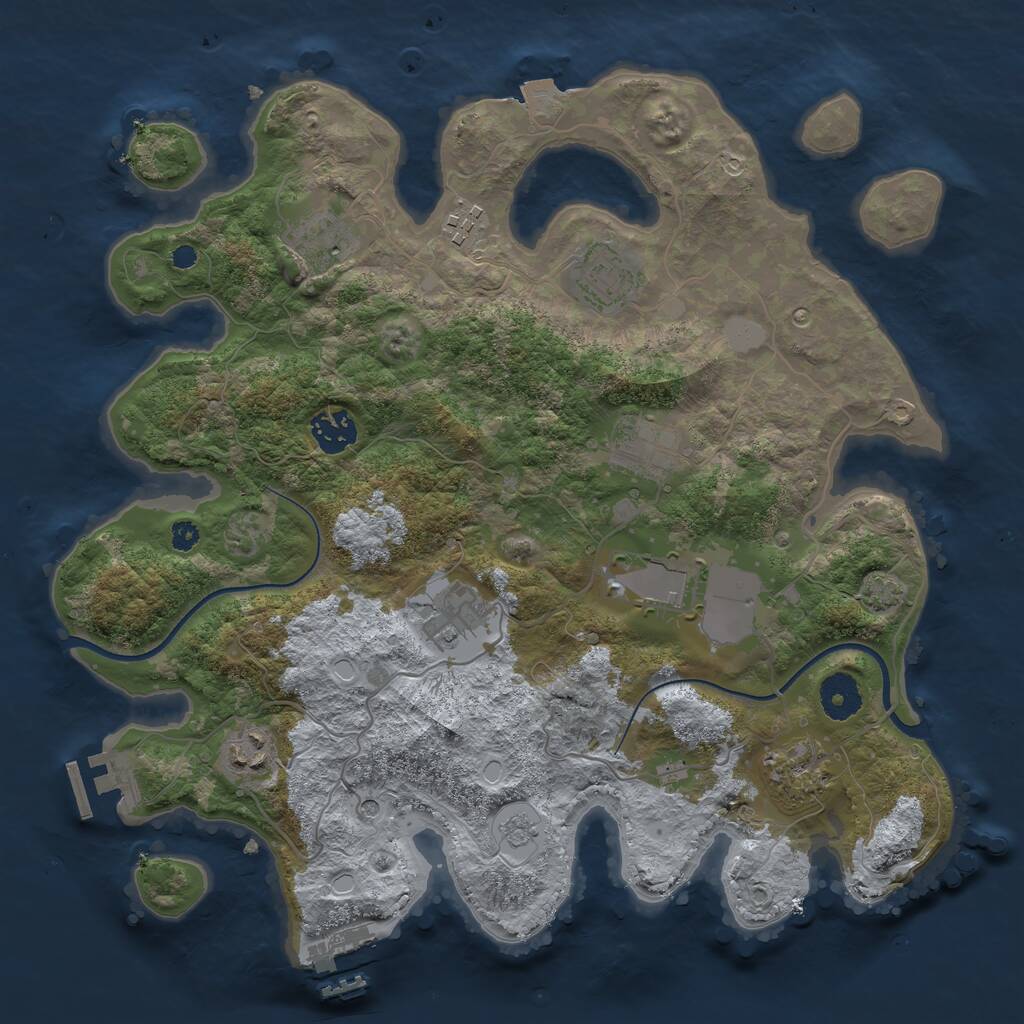 Rust Map: Procedural Map, Size: 3500, Seed: 1933835, 15 Monuments