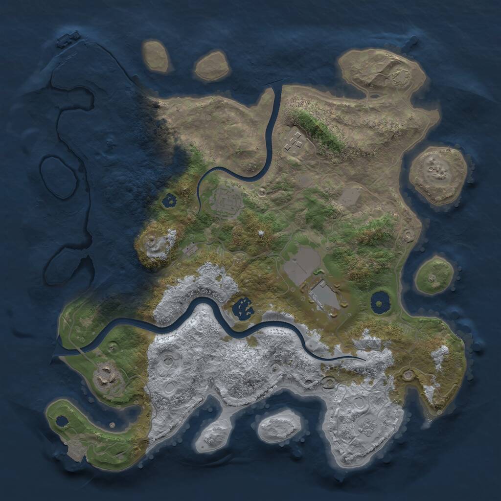 Rust Map: Procedural Map, Size: 3500, Seed: 498647132, 10 Monuments