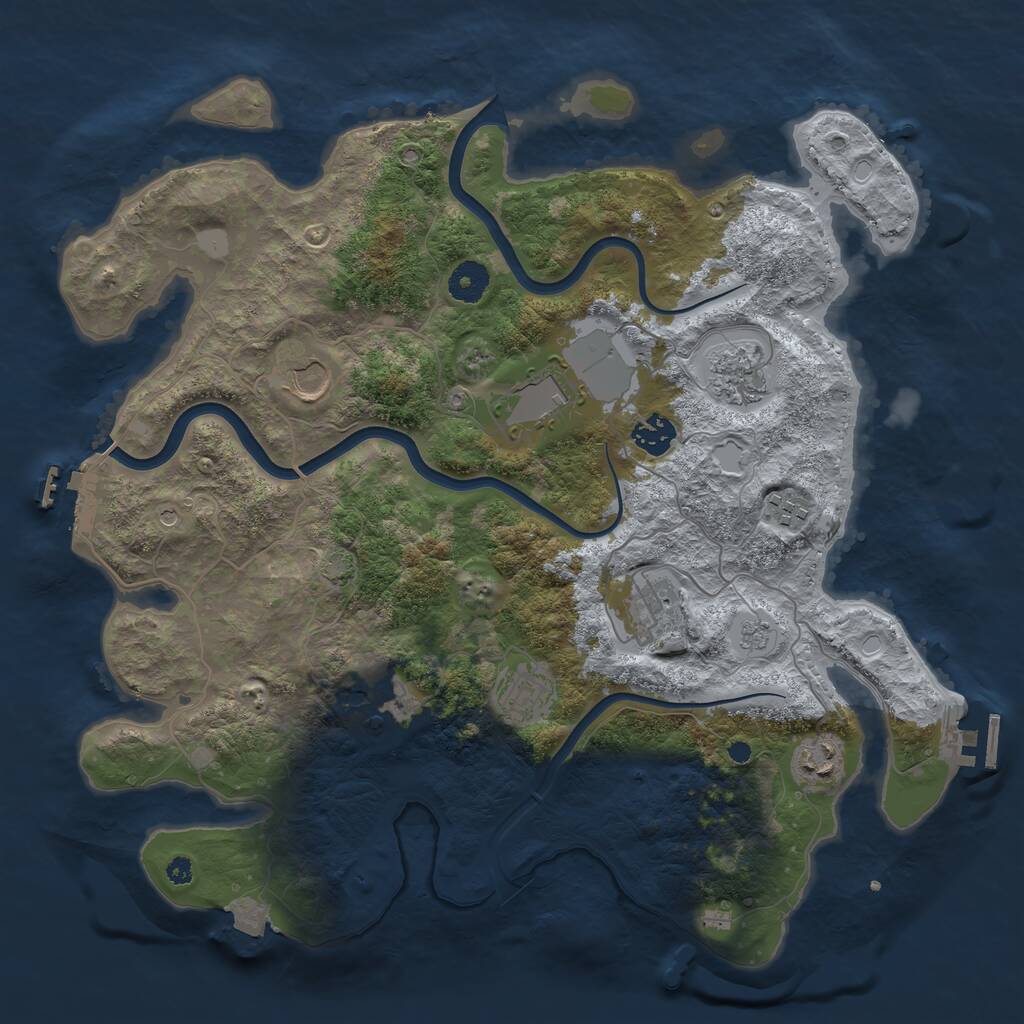 Rust Map: Procedural Map, Size: 3800, Seed: 5959591, 15 Monuments