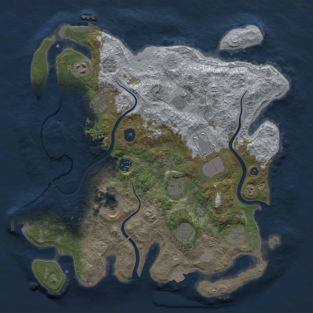 Rust Map: Procedural Map, Size: 3750, Seed: 1511801, 16 Monuments