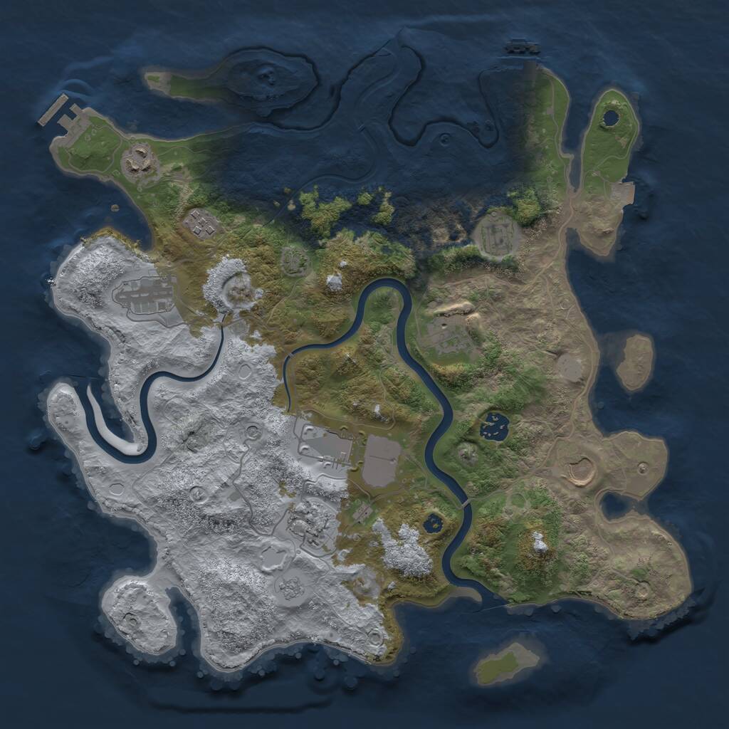 Rust Map: Procedural Map, Size: 3800, Seed: 1314393, 15 Monuments