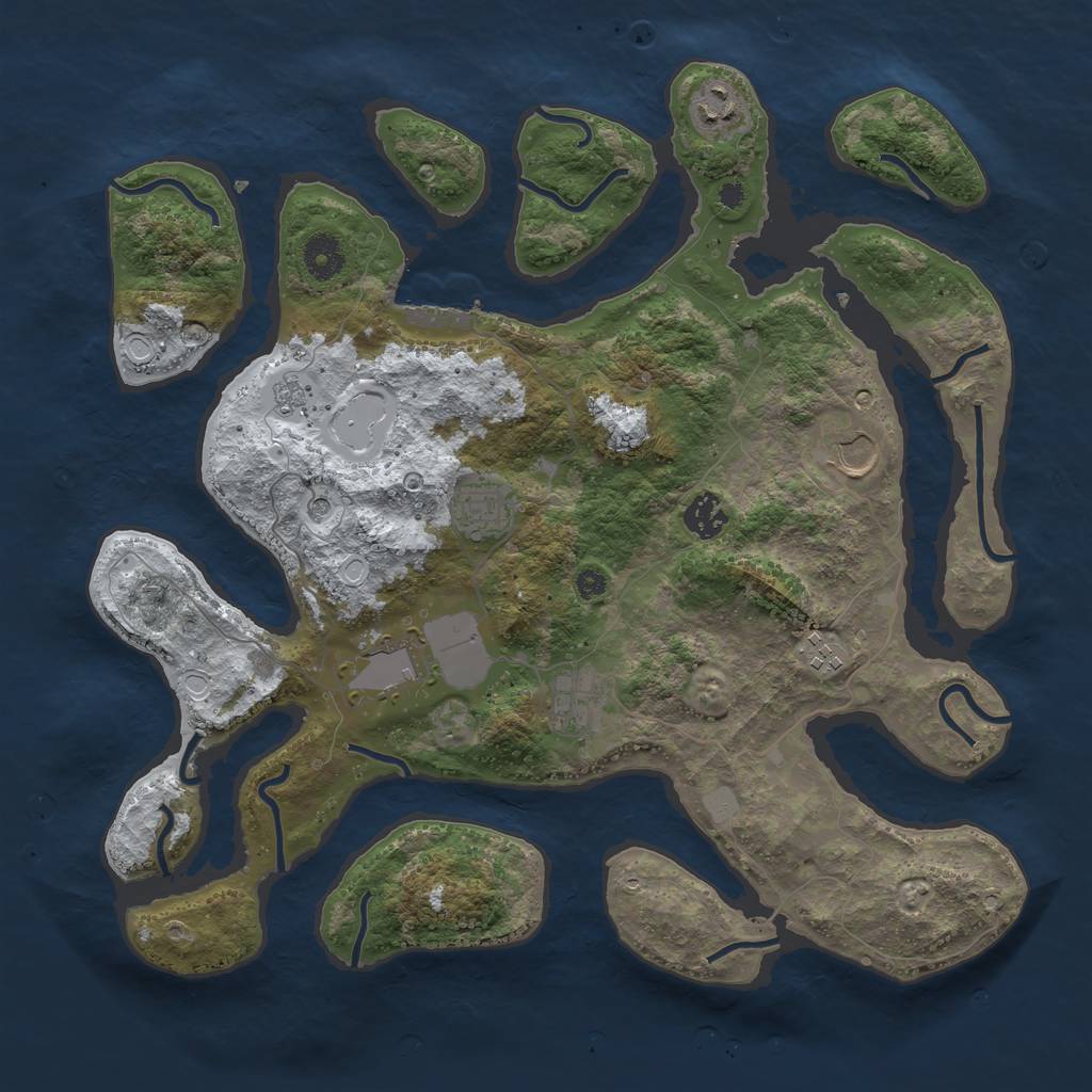 Rust Map: Procedural Map, Size: 3800, Seed: 600087, 15 Monuments