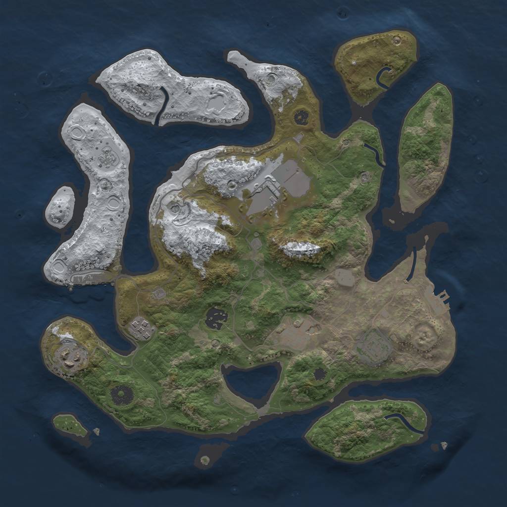 Rust Map: Procedural Map, Size: 3500, Seed: 931772, 15 Monuments