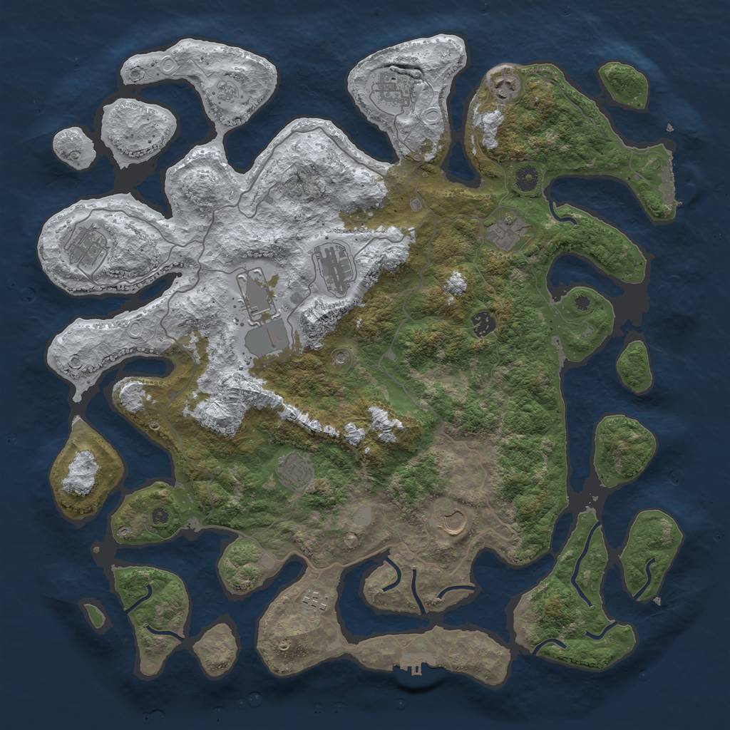 Rust Map: Procedural Map, Size: 4500, Seed: 109564949, 19 Monuments