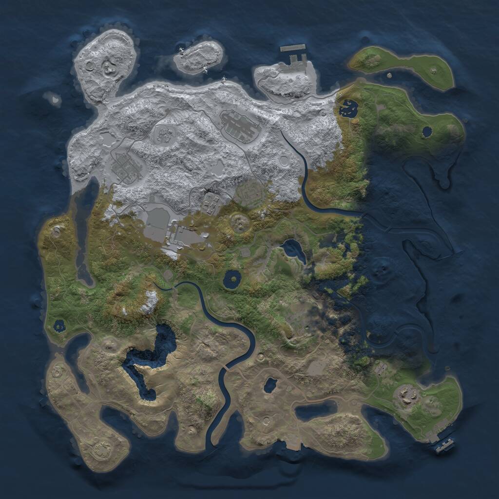 Rust Map: Procedural Map, Size: 4000, Seed: 999104, 14 Monuments