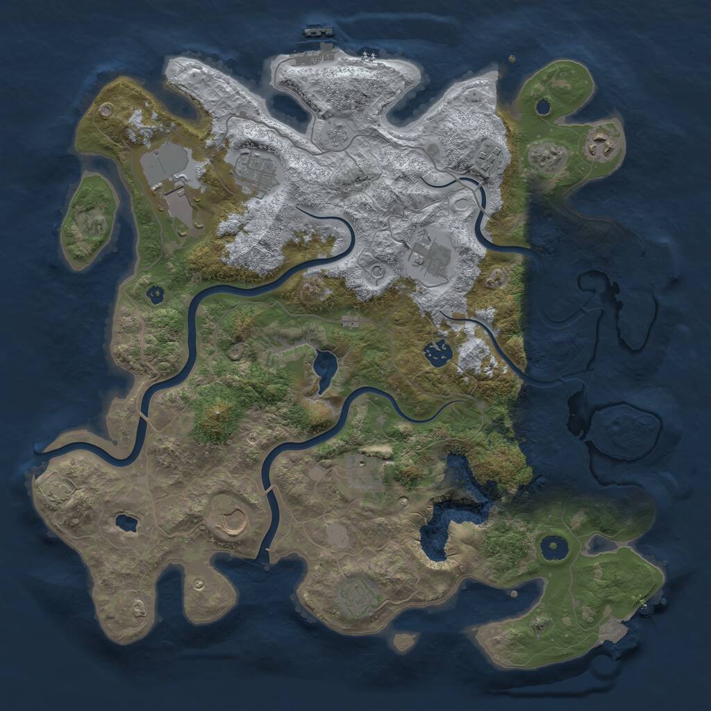 Rust Map: Procedural Map, Size: 4000, Seed: 194510, 15 Monuments