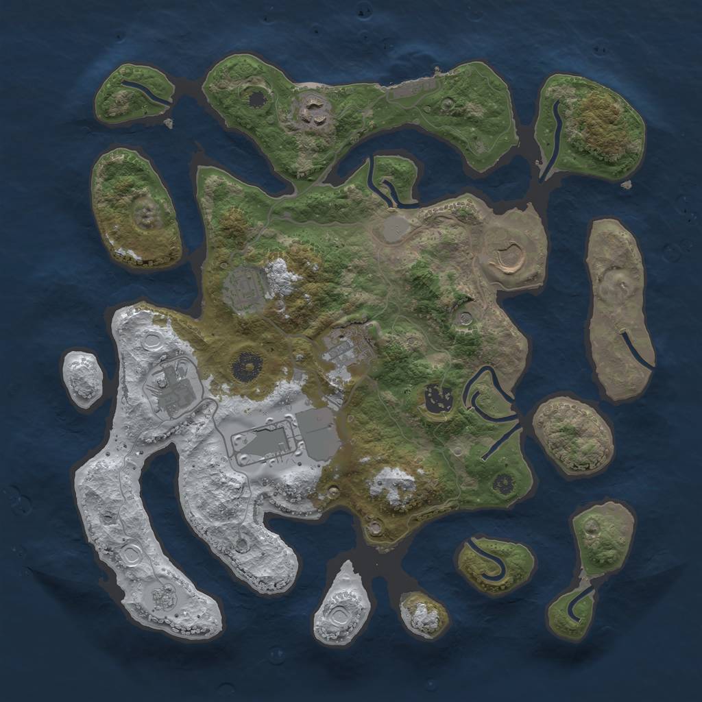 Rust Map: Procedural Map, Size: 3500, Seed: 1623140, 15 Monuments