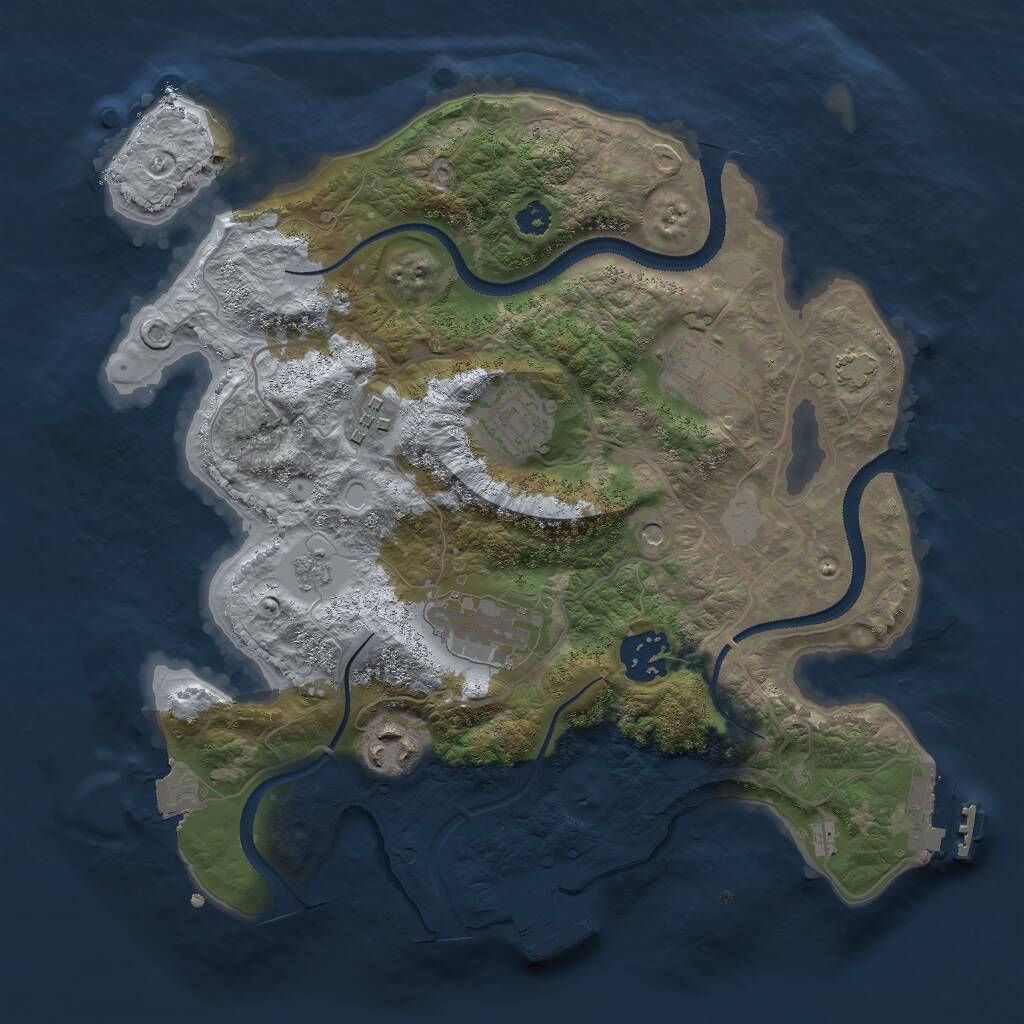 Rust Map: Procedural Map, Size: 3000, Seed: 52757, 12 Monuments