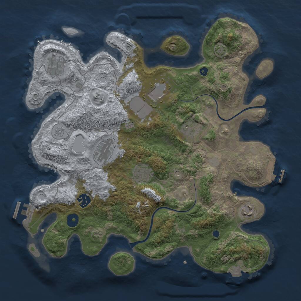 Rust Map: Procedural Map, Size: 3500, Seed: 4537533, 13 Monuments